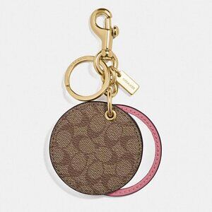 Coach Mirror Bag Charm Key Chain  Pink
